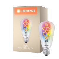 Ledvance Smart+ Wifi E27 Edison Classic Filament 4.5W 300lm - 827 Extra Warm White | RGBW - Replaces 30W