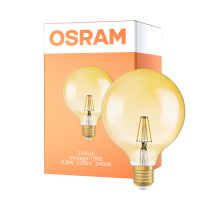 Osram Vintage 1906 LED E27 Globe Filament Gold 125mm 2.8W 200lm - 824 Extra Warm White | Replaces 25W