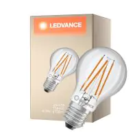 Ledvance Classic LED E27 Pear Filament Clear 4.9W 470lm - 827 Extra Warm White | Replaces 40W