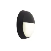 Ansell LED Bulkhead Helder Circular Eyelid Black 12W 1058lm - 830-840-865 CCT | 215mm - IP54 