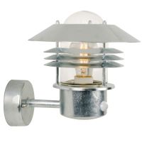 Nordlux Vejers Wall Light Galvanized Steel and Glass Grey | IP54 - Suitable for E27 - Motion and Light Sensor 