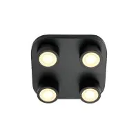 Nordlux Clyde Ceiling Light 4-Spot Metal Black 14W 950lm - 827 Extra Warm White | 85mm - 3-Step Dimmable