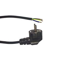 Noxion Power Supply Cable Black - Schuko Europlug + Open Ends - 2m - 3 pole 0,75mm2