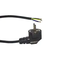 Noxion Power Supply Cable Black - Schuko Europlug + Open Ends - 5m - 3 pole 0,75mm2