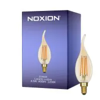 Noxion Lucent LED E14 Candle Filament Amber BA35 4.5W 400lm - 822 Extra Warm White | Dimmable - Replaces 35W