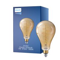 Philips Classic LED Bulb E27 Pear Gold 7W 470lm - 818 Extra Warm White | Dimmable - Replaces 40W