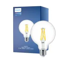 Philips MASTER Value LED Globe E27 93mm Filament Clear 5.9W 806lm - 922-927 Extra Warm White | Best Colour Rendering - Dimmable - Replaces 60W