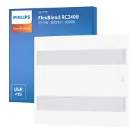Philips LED Panel FlexBlend RC340B White 25.5W 3600lm - 940 Cool White | 60x60cm - UGR <19 - Best Colour Rendering - Motion and Light Sensor