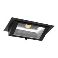 LED Downlight Wallwasher Wally Maxi Black 46W 6050lm 70x75D - 830 Warm White - 238x145mm
