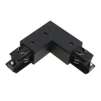 3 phase corner connector 90D V earth extern - Black